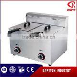 GRT -G20L Commercial Kitchen 2 Tanks Stainless Steel Gas Deep Fryer thumbnail-1