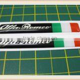 2 Domed Stickers With an Italian Flag Red/Silver 80mm x 12mm thumbnail-1