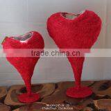 Heart Shaped Sisal Flower Pot for Valentine or Wedding Supplies thumbnail-1