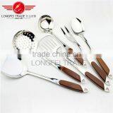 5-Piece Stainless Steel Kitchen Cooking Utensils With Wooden Handle thumbnail-1