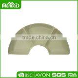 Melamine Compartment Plates, 3 Sections Plastic White Dishes in Moon Shape thumbnail-1