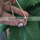 Wholesale 13-14mm Purple Edison Pearl With Gold Bead Bracelet thumbnail-2