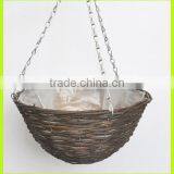 12 Inch Black Rattan Hanging Basket,Model,LF72009 thumbnail-1