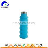 Extension-type Collapsible Silicone Water Bottle BPA Free Leak Proof Lightweight 20oz Eco-Friendly Reusable Travel Sports thumbnail-5