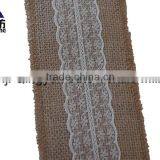 3''*3Y Natural Jute Ribbon With Lace on Spool thumbnail-1