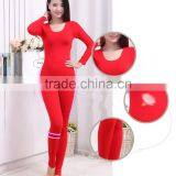 Custom 2014 New Winter Women's Modal Slim Sheath Long Johns Ladies Seamless Thermal Underwear O-neck Low Collar Top+pant Shapewe thumbnail-5