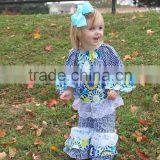 2017 New Fashion Clothes Kids Wear Children Pants Childrens Boutique Clothing Wholesale Baby Girl Summer Clothing Set thumbnail-1