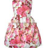 2016 Summer New Big Flower Printing Sleeveless Dress Bowknot Vest Girls Skirt thumbnail-2