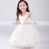 Pakistan Princess Rose Flower Girls Party Dress White Lace Net Frock Designs for Kids Baby Girl Fairy Dresses thumbnail-5