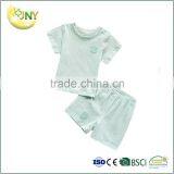 High Quality Sleeveless Infant and Toddler Baby Clothes Plain Green Cotton Baby Romper Set Wholesale thumbnail-1