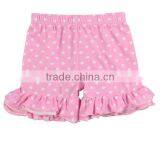 The New Arrival Unique Design Cotton Children Boutique Clothes Kids Ruffle Polka Dot Girls Shorts thumbnail-3