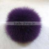 Myfur Customized Dark Grey Real Fox Fur Bobble Attached Hat or Bag Charm Keychain thumbnail-5