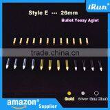 (MOQ:100pcs) High Quality Shoelace Gold/Silver/Gun Black Bullet Aglets - Lace Metal Bullet Aglet for Mids & Lows Trainers thumbnail-3