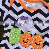 Girls Halloween Tutu Romper Girls BOO Tutu Romper Newborn Chevron Romper With Necklace and Headband thumbnail-2