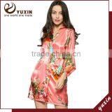 Silk Satin Floral Robe Kimono Robes Bath Robe Custom Made Japan Kimono Robe LF002 thumbnail-3