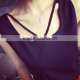 Ms Summer New Snow Spins Condole Belt Vest Outside the Brief Paragraph Loose-fitting Joker Sleeveless Chiffon Blouse T-shirt Unl thumbnail-1