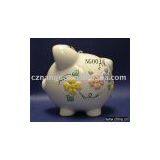 Ceramic Piggy Bank With Embossed Design