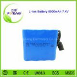 7.4V 8000mAh rechargeable li-ion battery pack