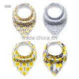 High Quality Cotton Baby Bandana Bib Plaid Organic Bamboo Terry Cloth Bib Drool Triangle thumbnail-6