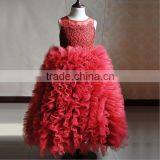 Hot Sale Kids Exquisite Lace Dress Embroidered Tops European Style for Party Wedding 5 Colors In Stock thumbnail-5