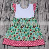 Children Dress 2017 Cotton Christmas Trees Patterns Wholesale Kids Clothes Ruffle Sleeve thumbnail-2