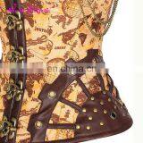Sexy Yellow Retro Button Steel Boned Shapers Women's Corset thumbnail-3