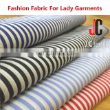 Shaoxing textile jersey knit cotton jacquard faric stripe for lady dress