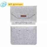 Cheap Customized Printing Logo Grey Lightweight Felt Laptop Bag Two Laptops thumbnail-6