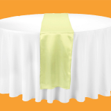 polyester wedding tablecloth and satin table runner in colors