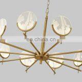 Modern Decorative Gold Metal Led Round Hanging Chandelier Pendant Light thumbnail-3