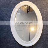 Factory Cheap Price White Color Wooden Frame Oval Mirror for Home Decoration thumbnail-1