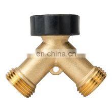 Garden 2 Way y Shaped Shutoff Brass Hose Splitter thumbnail-2