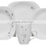 Unbreakable Square Shape Dinner Plate Set With Cheap Price Porcelain Square Shape Dinner Set With Decal thumbnail-2