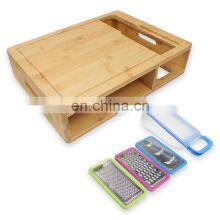 Bamboo Cutting Board With Drawers 3 Food Storage With Air-Tight Lid thumbnail-4