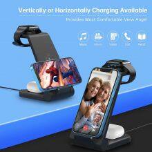 3 in 1 15w 10w Fast Charge Wireless Charger Stand Holder Qi Wireless Charging Multifuncion Station for IPhone IWatch Air thumbnail-2