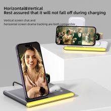 2024 Sublimation Portable Foldable Phone Universal Charging Station Fast 3 In 1 Wireless Charger For Iphone Smartphone thumbnail-5