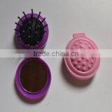 Hot Selling Mini Folding Hair Brush With Mirror Set for Children thumbnail-3