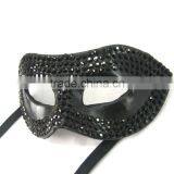 Hand-painted Green Leaf Pulp Half Face Halloween Costume Carnival Party Mask thumbnail-6