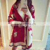 New Ladies Fashion Bear Printed Pashmina Wool Scarf thumbnail-1