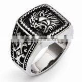 Stainless Steel Antiqued Lion Ring thumbnail-1