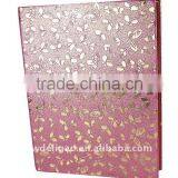 Gold Embossed Flowers Art Paper Wrapping Ring Binder Desktop File Folder for Office Stationery Cardboard A4 or FC Size thumbnail-1