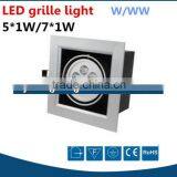 Aluminum High Power 3000k-3500k Recessed Grille Led Downlight 7W Led Grille Lamp With CE Rohs 5W 7W