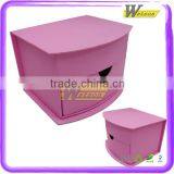 Drawer Style Pink Cardboard Cosmetic Two Layers Gift Box With Mirror