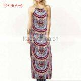 Sleeveless Print Exotic Dress With Slit Design thumbnail-1