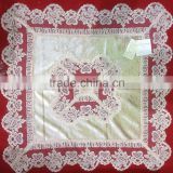 Velvet table cloth with lace