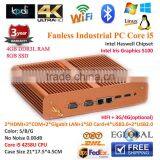Intel Haswell Pc Core i5 4258U Iri HD5100 Fanless System Mini PC 4G RAM 8G SSD 2 HD MI LAN 4K HTPC Small Busines SD Card Reader