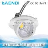 Factory Selling 85lm/w Rotatable 30w Cob Led Down Light 80ra