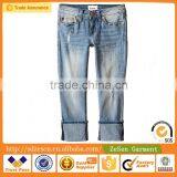 Blasted Blue Crop Jeans China Wholesale Clean Apparel For Kid thumbnail-1