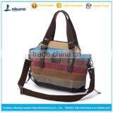 Women's Canvas Multi-Color Shopper Tote Shoulder Bag Shoulder Handbag Bags Color Block Striped Large Capacity Tote for Travel