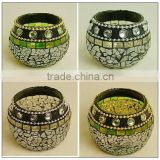 Multi Colored Mosaic Glass Tealight Candle Holder
